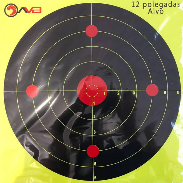 Pacote 10 Alvos Target Tiro Parede Papel 12*12 AVB ALVOS-12X12 - #shop_type#